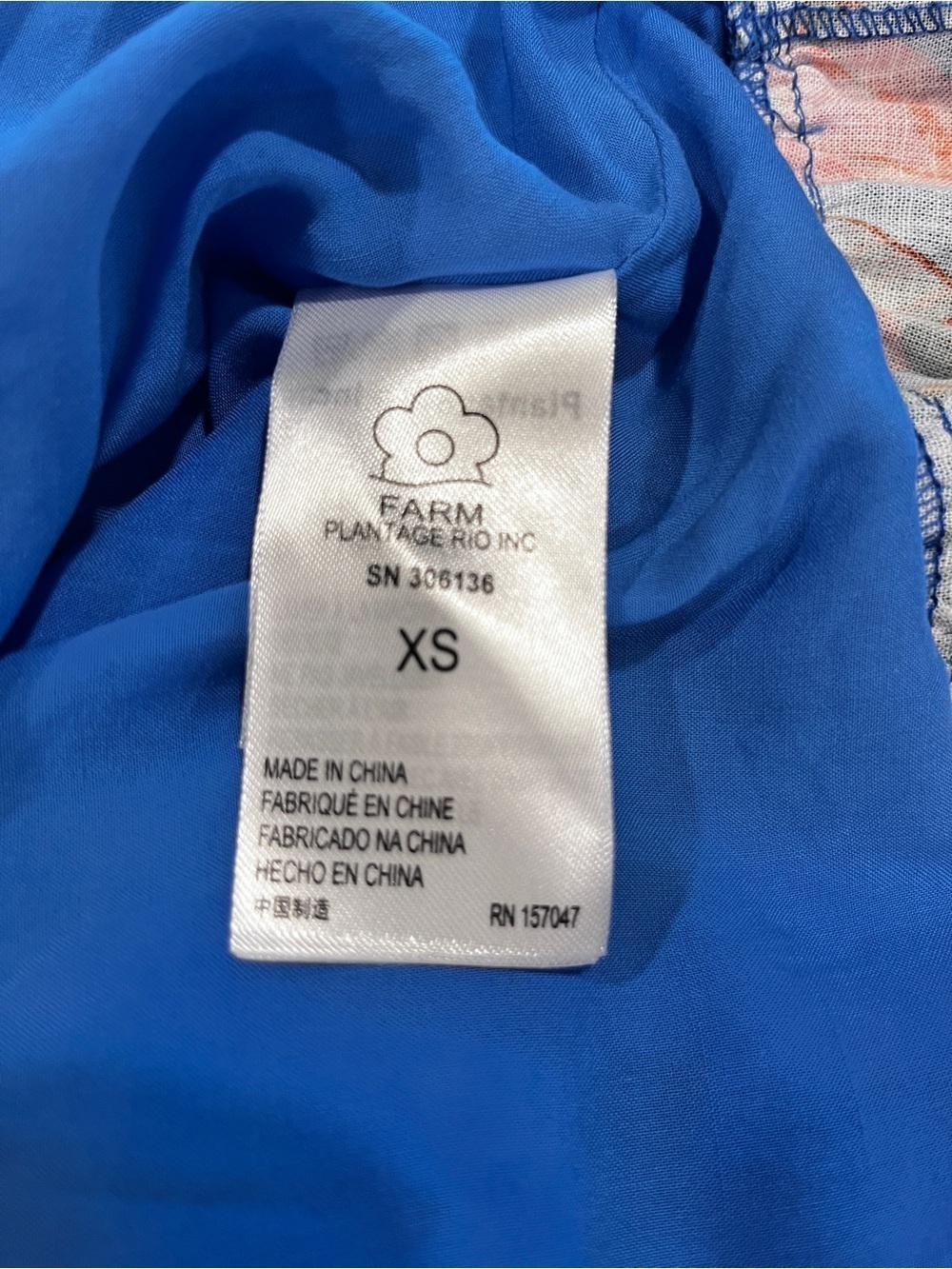 Farm Rio Macaw Blue Tiered Linen Blend Mini Dress XS - Picture 12 of 14